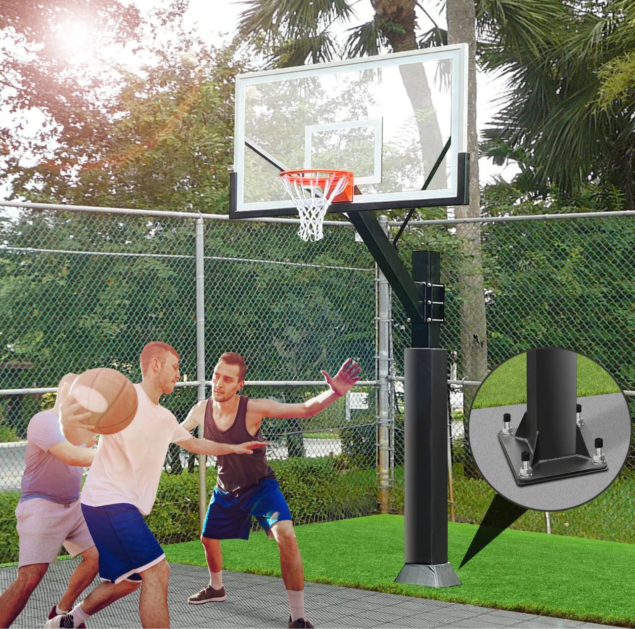 Basketball Hoop Anchor Kit 9”, Universal : Mega Slam,Goaliath, Produnk , etc.