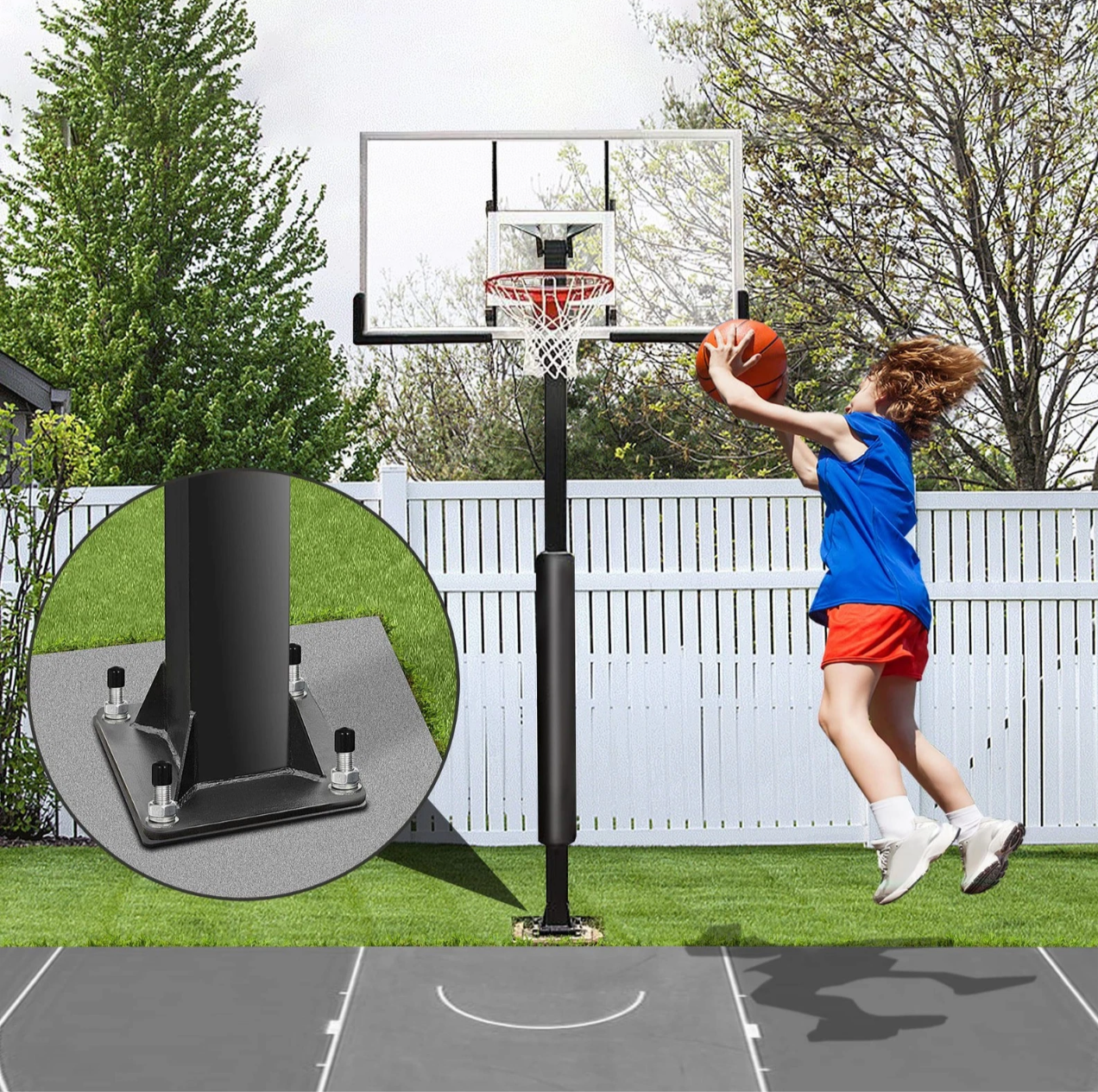 Basketball Hoop Anchor Kit 9”, Universal : Mega Slam,Goaliath, Produnk , etc.